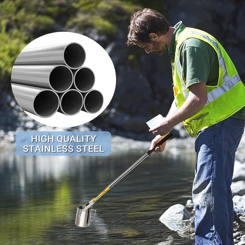 PLDOULY Telescopic Stainless Steel Water Sampler – 500ml Pendulum Beaker Sampler – Water Sampler with Swivel & Fixed! - Image 2